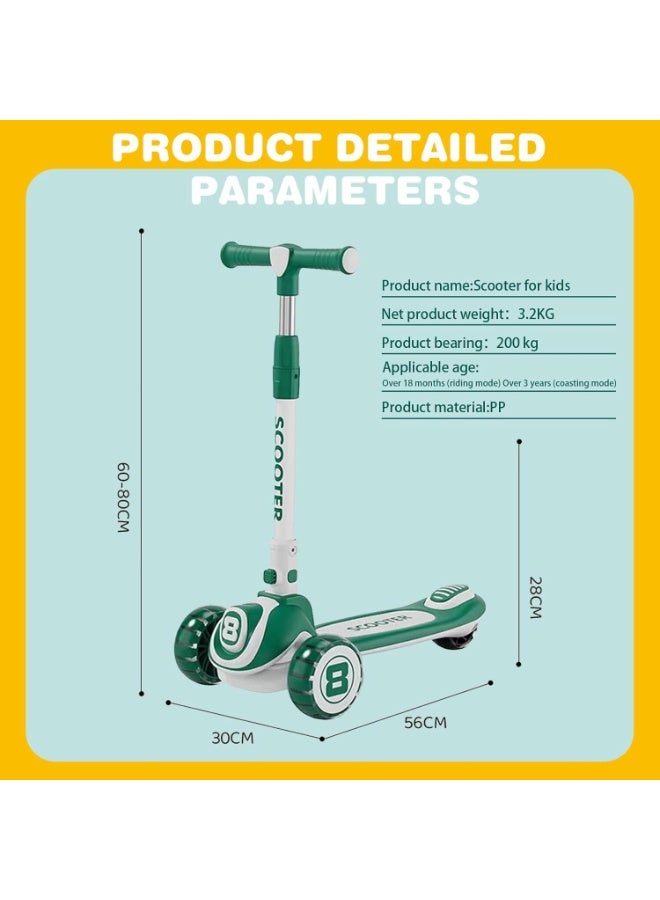 دي إم جي تك DMG TECH ركلة سكوتر, 4 الارتفاع القابل للتعديل و Lean-to-Steer, سكوتر قابل للطي للأطفال, عجلات ضوئية LED و سطح مضاد للانزلاق, للأطفال من 3-12yrs للهدية - Image 3